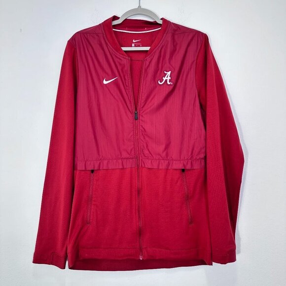 Nike Alabama Crimson Tide FullZip Jacket Long Sleeve On Field Red Men’s S - Picture 1 of 10